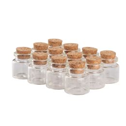 Jars 12 pieces 10ml 30x30mm Transparent Glass Spice Bottles Jars with Cork Stopper Potion Vials for DIY Art Crafts