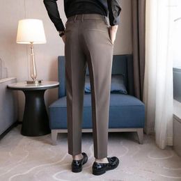 Men's Suits Groom Wedding Trousers Elegant British Style Suit Pants With Side Pockets For Formal Business Events Men