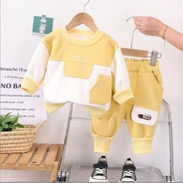 Kids Set Long Sleeved 2024 Spring and Autumn Boys' Suit Sports and Fashionable sweatshirt Two-piece Set