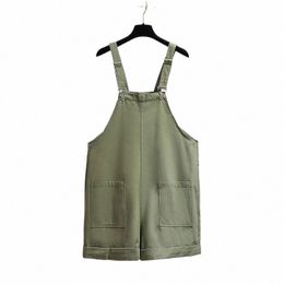 150kg Plus Size Women's Summer Loose Overalls Straight Workwear Jumpsuit Black Bean Green Hip 155cm 5XL 6XL 7XL 8XL 9XL 69oy#