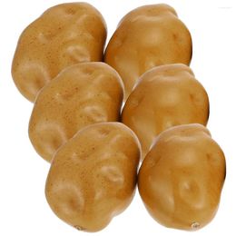 Decorative Flowers 6 Pcs Simulation Potato Props Fake Model Artificial Realistic Food Resin Exquisite Po Modelling Ornament Models