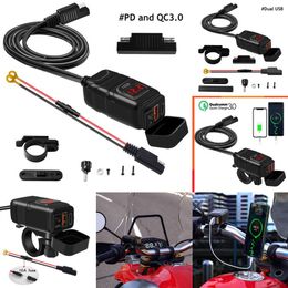 Upgrade New Qc3.0 Waterproof Cell Quick Charger Autocycle Usb Socket with Voltmeter Motorcycle Accessories