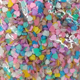 Components 1000pieces 8mm candy cute mini heart sticker finger nail beads scrapbook for woman girls nail slices jewelry making accessories