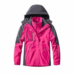 unisex Fleece Lined Warm Hooded Two-pieces Sets 3 in 1 Jacket Men's Coat Waterproof Jacket Outdoor Hiking Hooded Windbreaker J9ek#