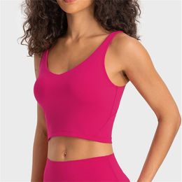 Lu Women Yoga Designer Align Tank Tops Gym Clothes U-shaped Yoga Bra for Women Casual Running Nude Tight Sports Vest Fitness Underwear Shirt 508