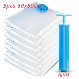 Storage Bags Vacuum With Seal Space Saving For Comforters Clothes Pillow Bedding Blanket 5PCs