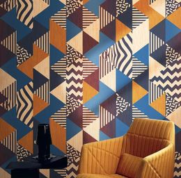 Wallpapers Custom Papel De Parede 3D Triangle Geometry Mural For Living Room Bedroom Wallpaper Home Decor Improvement