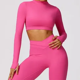 Active Shirts Sexy Backless Gym Top Women Fitness Crop Yop Quick Dry Sportswear Workout Long Sleeve Yoga Clothes With Chest Pads