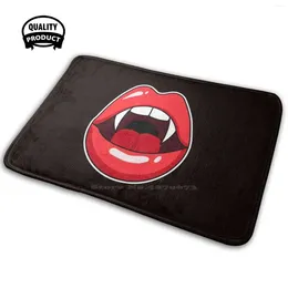 Carpets Vampire Fangs 3D Household Goods Mat Rug Carpet Cushion Mouth Red Lips Fang Teeth