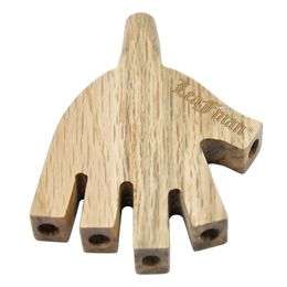 Palm Shape Wood Level Five 5 Joint Holder leafmen Cigarette Rolling Cone Smoking Pipe 8MM King Size Papers Tobacco Pipes