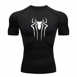 new Compri Shirt Men Fitn Gym Sport Running T-Shirt Rgard Tops Tee Quick Dry Short Sleeve T-Shirt For Men U3co#