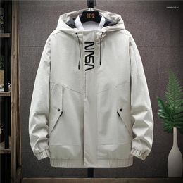 Men's Jackets Bomber Jacket Green Colour Men Hip-hop Hooded Letter Print Windbreaker Solid Women Unisex Coats