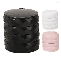 Storage Boxes Rotating Jewellery Box 4-Layer Holder With Mirror Organiser For Women Bracelets Rings Earrings