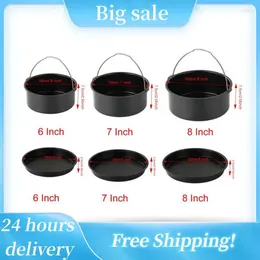 Baking Moulds Air Fryer Tray With Handle Preferred Material Easy Demoulding To Clean Home Bakeware Set Pan Mould Cylinder