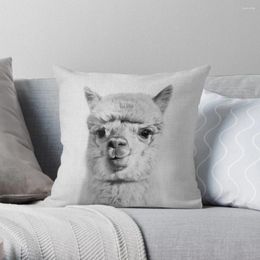Pillow Alpaca - Black & White Throw Cover Polyester Pillows Case On Sofa Home Living Room Car Seat Decor 45x45cm