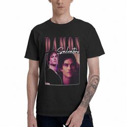 dam Saatore The Vampire Diaries Men's T Shirt Amazing Tee Shirt Short Sleeve Round Neck T-Shirts 100% Cott Summer Clothes 34XD#