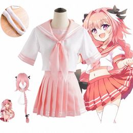 fate Apocrypha Astolfo Cosplay Sailor Suit School Uniform Animati Game Characters Halen Carnival Dr French Maid F78g#