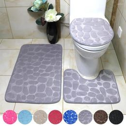 Bath Mats Soft Pebble Patterned Bathroom Rug Anti-slip Mat Ultra Floor Non-Slip Water Absorbent And Machine Washable