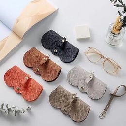 Storage Bags Leather Eye Glasses Case Ultra-thin Sunglasses Bag Portable Snap Eyeglass Clip Anti Pressure Protective Cover Accessorie