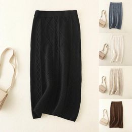 Skirts Drawstring For Women Women's Autumn And Winter Thick Wool Knitted Skirt Long Straight Hip 6x6 Post