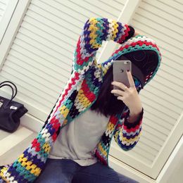 Factory Custom Women Beach Hooded Handmade Crochet Knitted Cardigan Ladies Hollow Out Crocheted Cotton Swimwear