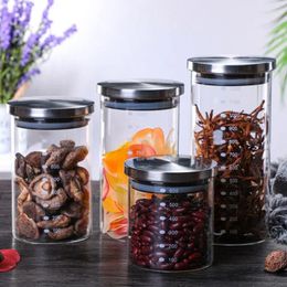 Storage Bottles Kitchen Jar Food Container Glass Jars Organiser Mason Candy Box With Lid Tea Cookie For Spices