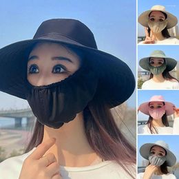 Berets 5 Color Ear Flap Sun Hat Breathable UV Protection Outdoor Fishing Cap Hunting Leisure Face Neck Protective Cover Women