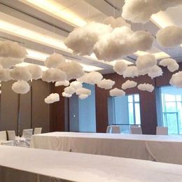 Party Decoration 9PCS Cotton Clouds For Ceiling Artificial White 3D Fake Ornaments DIY Wedding Living Room Hanging Decor