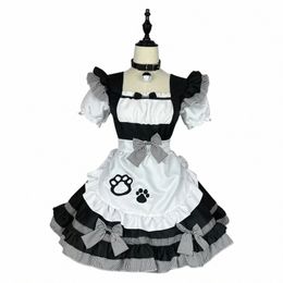 new Cat Girl Maid Costume COSPLAY Women's Costume Japanese Cute Maid Black and White Classic Maid I11h#