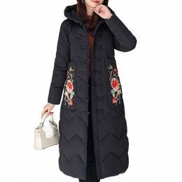 new Fi Causal Parkas For Women Thick Coats With Hood Warm Winter Lg Printing Jackets 2023 Women Clothing f0vV#