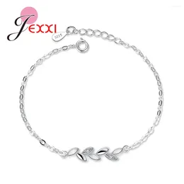 Link Bracelets Chic Korea Bracelet 925 Sterling Silver/ Cubic Zircon Inlay Paved Olive Branch Charms Bangle Jewellery For Friend Gift