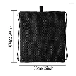 Shopping Bags 2024 Mesh Drawstring Bag For Swimming Gear Backpack Adults Kids Sports Football Soccer Kickboard Washable