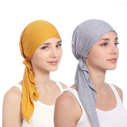 Scarves Head Wraps For Women Strip Full Cover Turban Hat Underscarf Chiffon Women's Hijabs Scarf Muslim Turbante Islamic