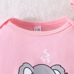 Clothing Sets Born Baby Girl Romper Outfits Koala Print Long Sleeve Jumpsuits With Pants Beanie Hat Cute Infant Winter Clothes