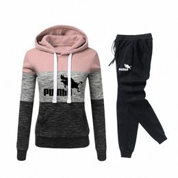 women Tracksuit Pullovers Hoodies and Black Pants Autumn Winter Suit Female Solid Color Casual Full Length Trousers Outfits 2023 P7Lt#