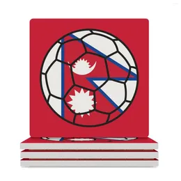 Table Mats Nepalese Football Ceramic Coasters (Square) Anti Slip Funny Customised Cup For Tea