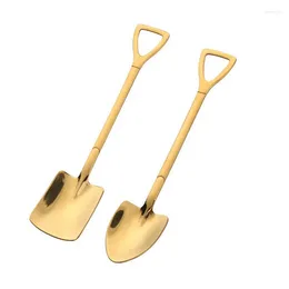 Spoons 2pcs Shovel Spoon Set Stainless Steel Retro Ice Cream Creative Tea-Spoon Tableware Party Gift