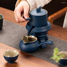 Teaware Sets Lazy Kungfu Kong Fu Ceramic Tea Set Semi-Automatic Swivel Out Of Water Teapot With Strainer Ceremony Party Home Office Decor