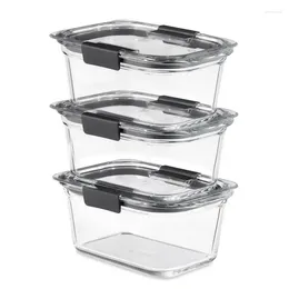 Flatware Sets 3-Pack Glass Storage Containers 4.7-Cup Leak Proof BPA Free