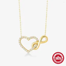 Chains 925 Sterling Silver Zircon Love Unlimited Necklace Bridal Engagement Party Creative Jewellery 2024 Trend Collarbone Chain Gift