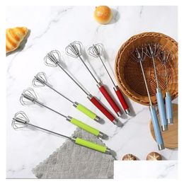 Egg Tools Whisk Blender Hand Pressure Semi-Matic Beater Stainless Steel Kitchen Accessories Self Turning Cream Utensils Manual Mixer D Dhayo