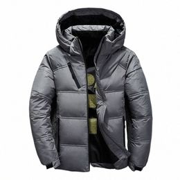 winter Jacket Men Solid Colour Warm Thick Windproof Short 50% White Duck Down Jacket Korean Fi Outdoor Parka Men Down Jacket X2js#