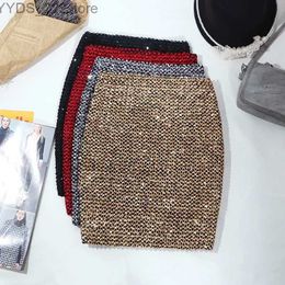 Skirts Skorts Sequin Skirt with sequins for women Summer style beach short Sequined Belly Dancer Come Sexy High Waist Sequins skirt yq240328