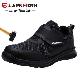 Boots LARNMERN Men's Safety Shoes Steel Toe Construction Protective Footwear Lightweight 3D Shockproof Work Sneaker Shoes For Men