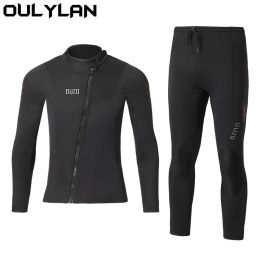 Wear Oulylan 3mm Men Wetsuit Neoprene Scuba Diving Suit Split Body Jacket Pants Warm Spearfishing Swimwear Kayak Surfing Swimsuit
