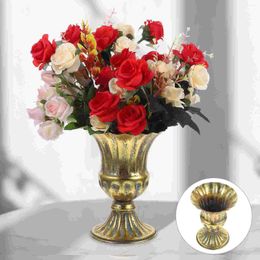 Vases Plant Vase Adornment Ornament Container Metal Flower Decorative Wedding Flowerpot Iron Retro Office Vintage