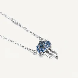 Pendants GEM'S BALLET Design Women Jellyfish Animal Pendant Necklace For Accessories Cute London Blue Topaz Jewellery Girl