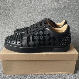 Casual Shoes Men's Sneakers Spikes Rivets Women Genuine Leather Tennis Men Flats Designer For