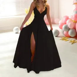 Casual Dresses Women Ball Gown Elegant Off Shoulder Evening Dress With Low-cut V Neck Backless Design Women's Formal Prom Party Maxi