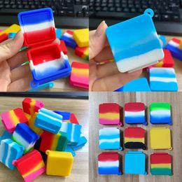 Storage Bottles 10pcs Square Oil Silicone Jar Non-stick Wax Container 9ml Box Jars Smoking Accessories Face Cream Makeup Bottle